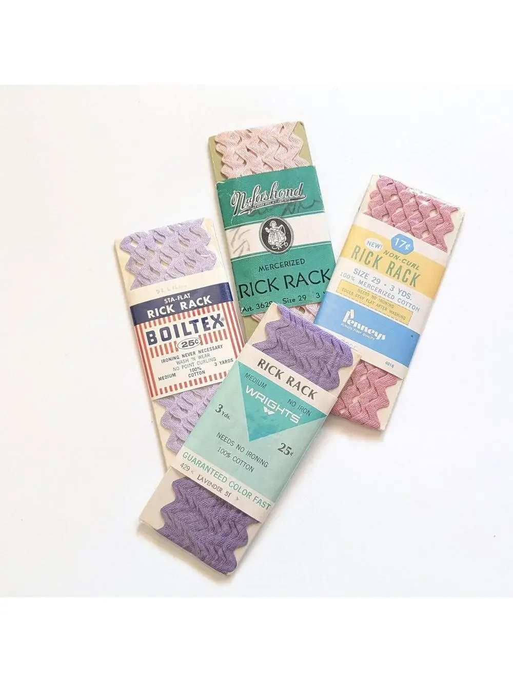 Vintage Rick Rack Lot - Pink & Purple Mix
